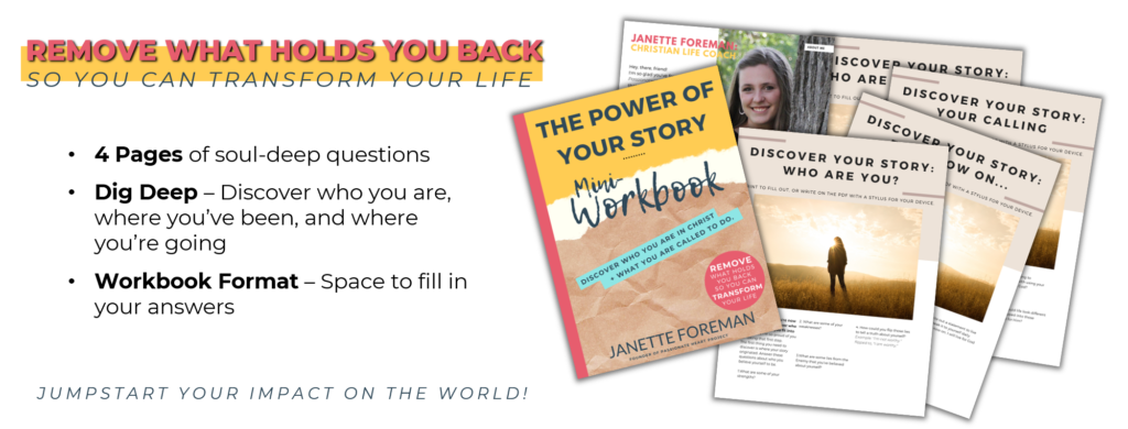 Discover the power of your story. Find your self worth and transform your life using this free mini workbook about self-improvement. From Janette Foreman at Passionate Heart Project.